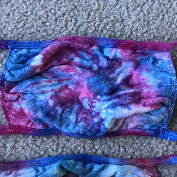 2 tie dye cotton face masks 😷✌️  pink blue - Picture 5 of 6